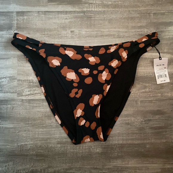 2/$12 Shade & Shore Cheeky Bikini Bottom Animal Print Size XLarge, Medium NEW - Picture 4 of 7